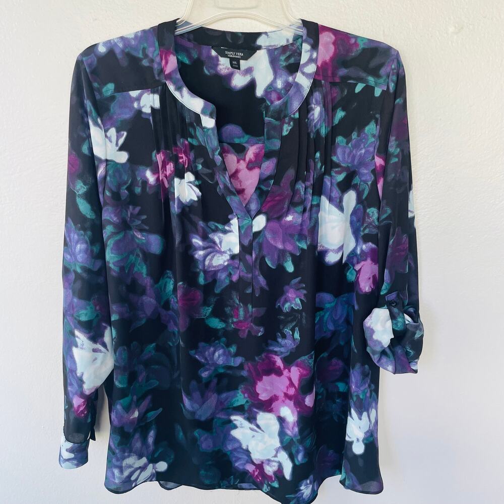 Simply Vera Vera Wang abstract print blouse size XXL - Picture 6 of 12